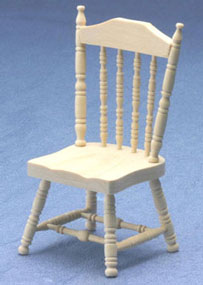 Dollhouse Miniature Spindle Side Chair, Unfinished